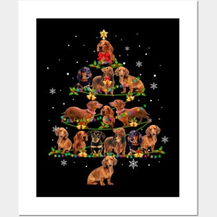 Cute Dachshund Christmas Tree Xmas Gift Posters and Art